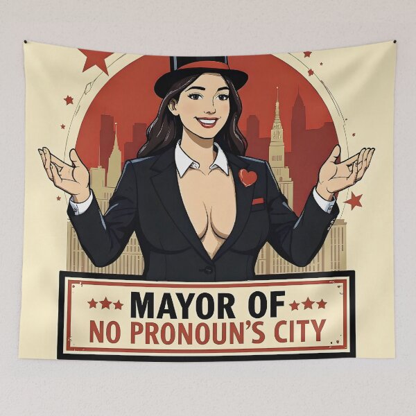 Item preview, Mayor of No Pronoun's City, with a Hint of Breast. designed and sold by Huskyyy Designs.