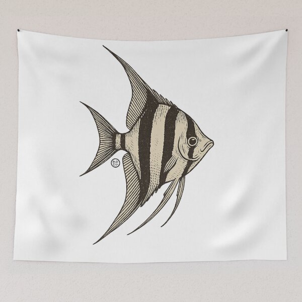 Item preview, Escalar Altum Fish - Vintage Japanese Style designed and sold by Kabuji Store.