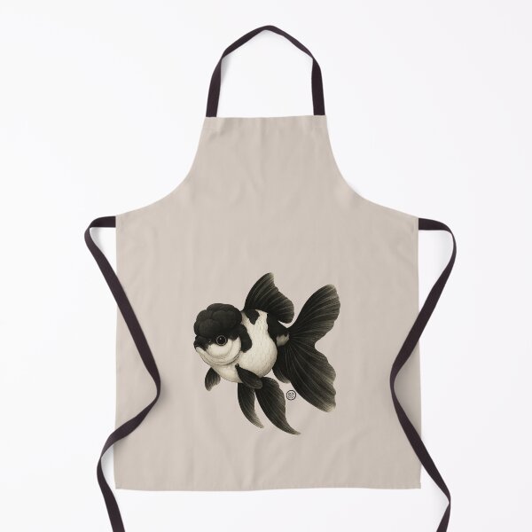 Item preview, Panda Goldfish - Black Oranda Goldfish - Vintage Japanese Style Kingyo designed and sold by Kabuji Store.