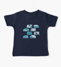 Home sweet motor home // camper vans on navy blue background Baby Tee