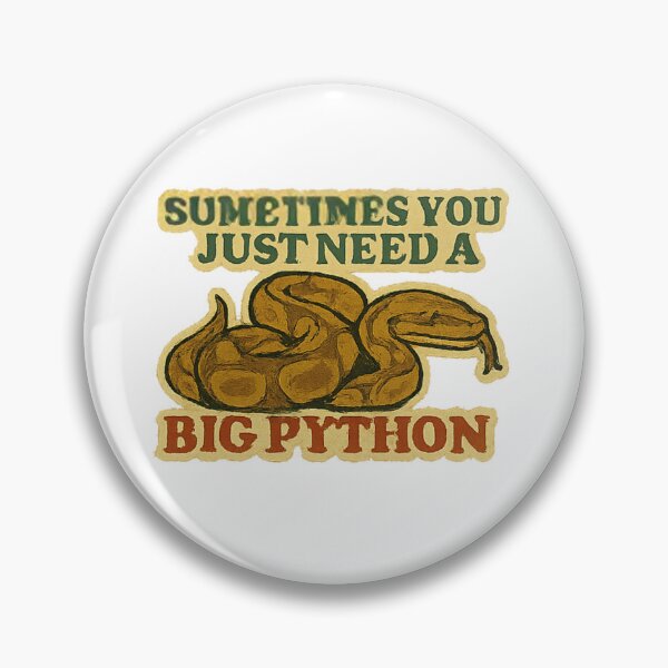 Artikelvorschau, Manchmal braucht man eine große Python – Lustige Retro-Schlangenillustration entworfen und verkauft von mikoscha.