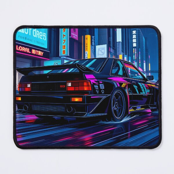 Item preview, Cyberpunk art, futuristic Audi Quattro in Neo Tokyo designed and sold by Salimgor Hangaround Music.