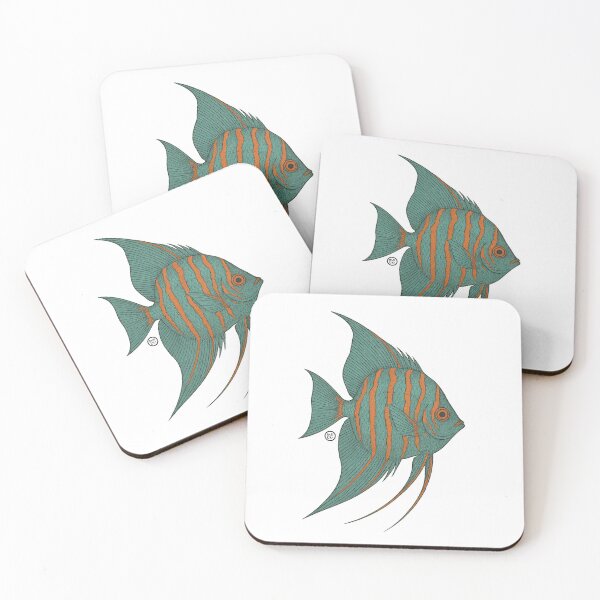 Item preview, Angelfish - Vintage Japanese Style - Green Angel Fish designed and sold by Kabuji Store.