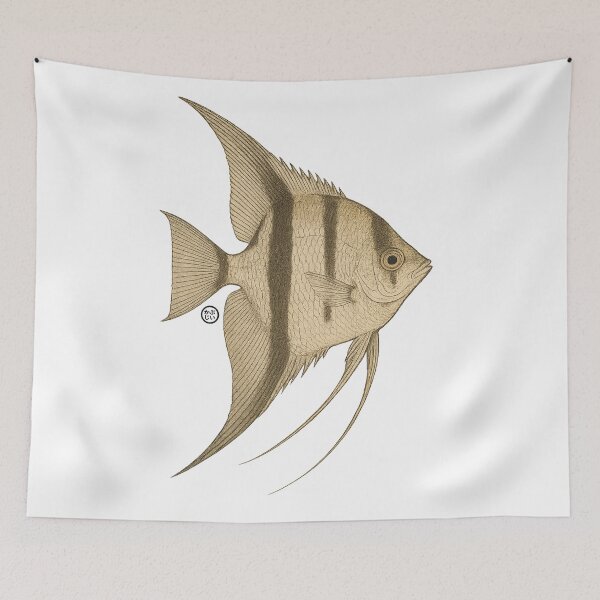 Item preview, Angelfish - Vintage Japanese Style - Common Angel Fish designed and sold by Kabuji Store.