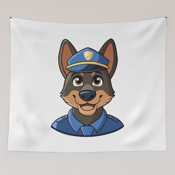 Item preview, Cartoon Police Dog in Uniform. designed and sold by GregorySmithRed.