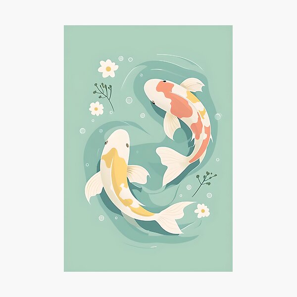 Item preview, Minimalist Koi Fish Art  designed and sold by AWildLifeShop.
