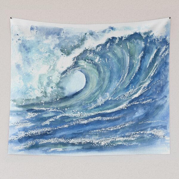 Item preview, wave watercolor designed and sold by DariaCeppelli.