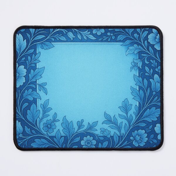 Item preview, Blue square with floral elegance designed and sold by Sigtrix.