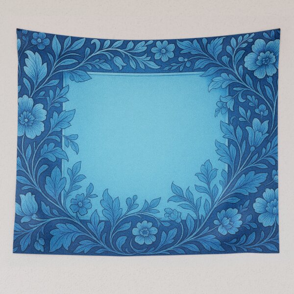 Item preview, Blue square with floral elegance designed and sold by Sigtrix.