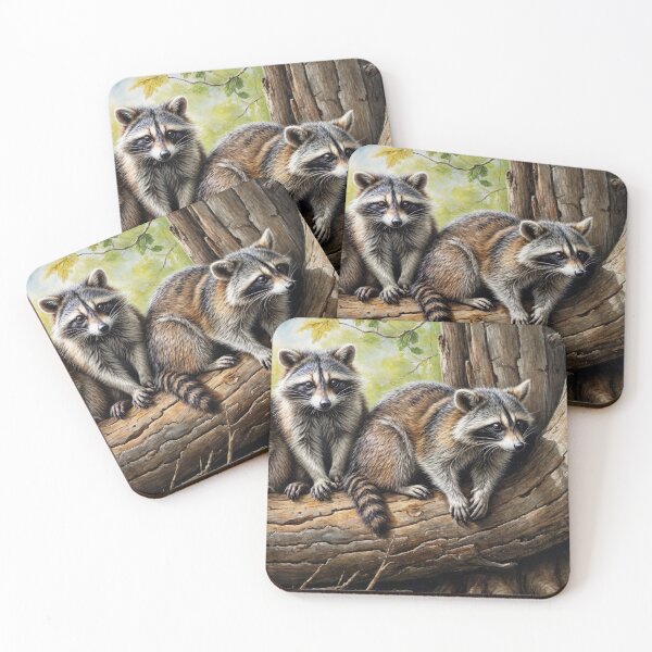 Item preview, Woodland Raccoons designed and sold by M-Y-A-R-T-.