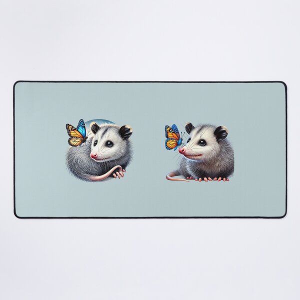Item preview, Butterfly Friends – Opossums with Beautiful Butterflies Set of 2 designed and sold by EmeraldeaArt.