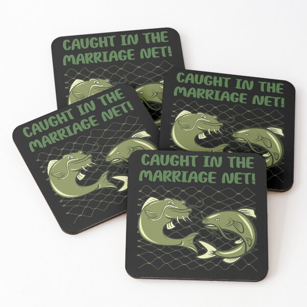 Item preview, Caught in the Marriage Net – Funny Fishing & Marriage Pun Design designed and sold by JAGA-ALIME.