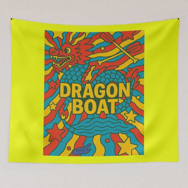 Item preview, Dragon Boat  -colourful psychedelic motif capturing movement and power designed and sold by Andykinoz.