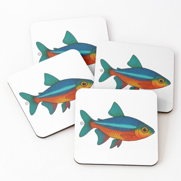 Item preview, Neon Tetra Fish Japanese Style - Amazon Fish - Cardinal Tetra designed and sold by Kabuji Store.