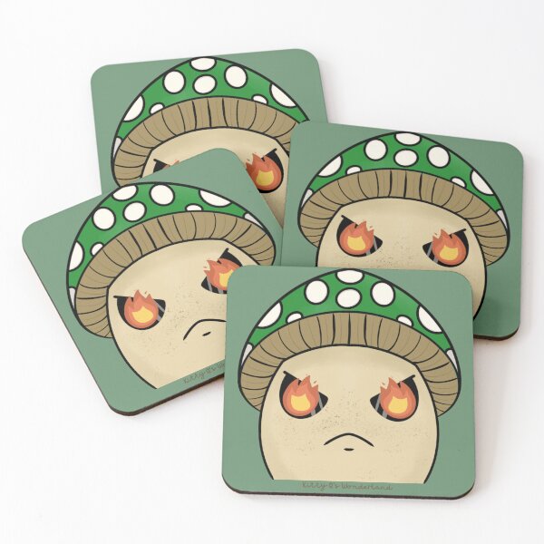 Item preview, Estilo de gesto de hongo Amanita enfadado/fuego (verde) designed and sold by KQsWonderland.