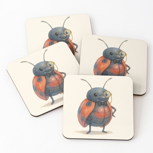 Item preview, Thumbelina Beetle with Monocle – Cute Watercolor Insect designed and sold by 良心創作.