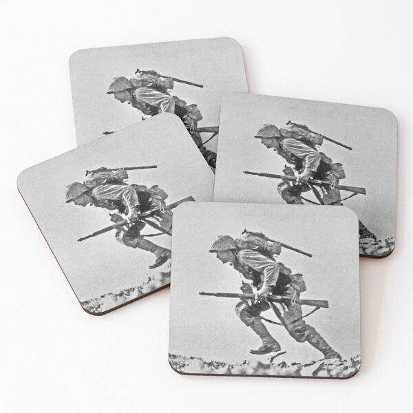 Item preview,  A WW2 Marine advances under Japanese fire on Okinawa in 1945. (Digitally enhanced by WatermarkNZ Press) designed and sold by CristalleLisa.