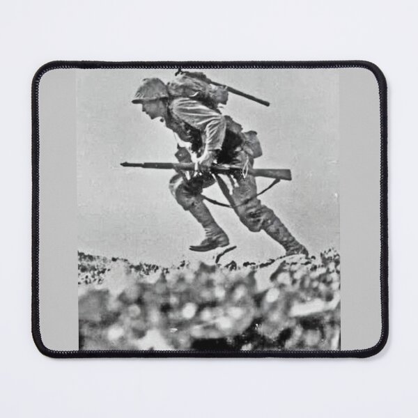 Item preview, A WW2 Marine advances under Japanese fire on Okinawa in 1945. (Digitally enhanced by WatermarkNZ Press) designed and sold by CristalleLisa.