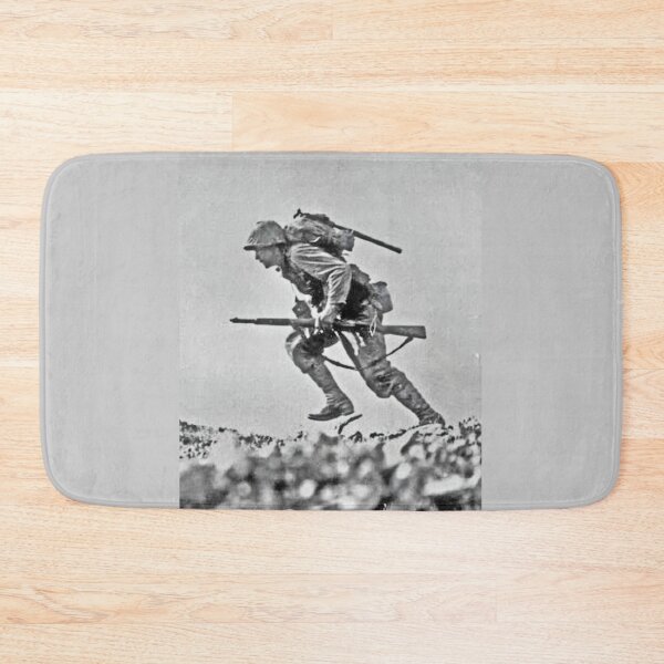 Item preview,  A WW2 Marine advances under Japanese fire on Okinawa in 1945. (Digitally enhanced by WatermarkNZ Press) designed and sold by CristalleLisa.