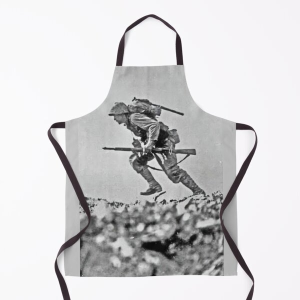 Item preview, A WW2 Marine advances under Japanese fire on Okinawa in 1945. (Digitally enhanced by WatermarkNZ Press) designed and sold by CristalleLisa.