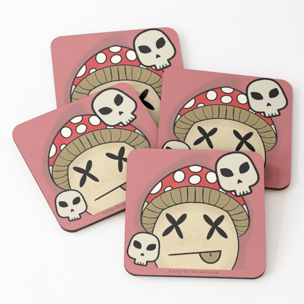 Item preview, Gesto de estilo Amanita de hongo muerto o calavera (rojo) designed and sold by KQsWonderland.