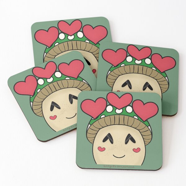 Item preview, Estilo de gesto de hongo amanita de amor/corazones (verde) designed and sold by KQsWonderland.