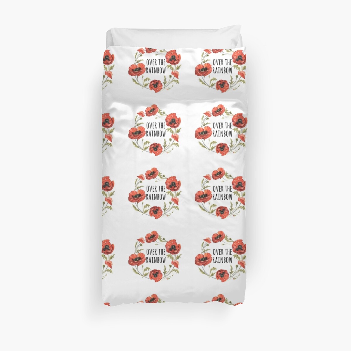 Poppies Over The Rainbow Duvet Cover By Missclarabow Redbubble