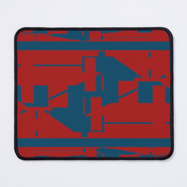 Item preview, Dark Royal Blue on Red Bordered Mosaic Design designed and sold by ElasticPixels.