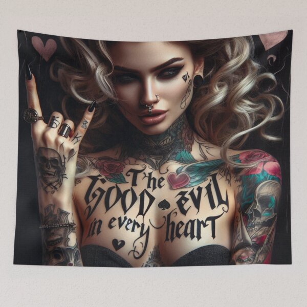 Item preview, Gothic Woman Skull Tattoo designed and sold by Voodoo Store Paranormal Collections.