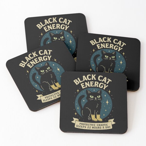 Item preview, Black Cat Energy – Protective. Chaotic. Sleeps 22 Hours a Day. designed and sold by TimeloopAU.