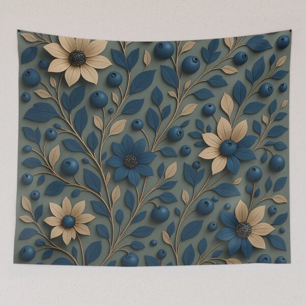 Item preview, Blueberry Bloom designed and sold by Kaleidoscope Print.