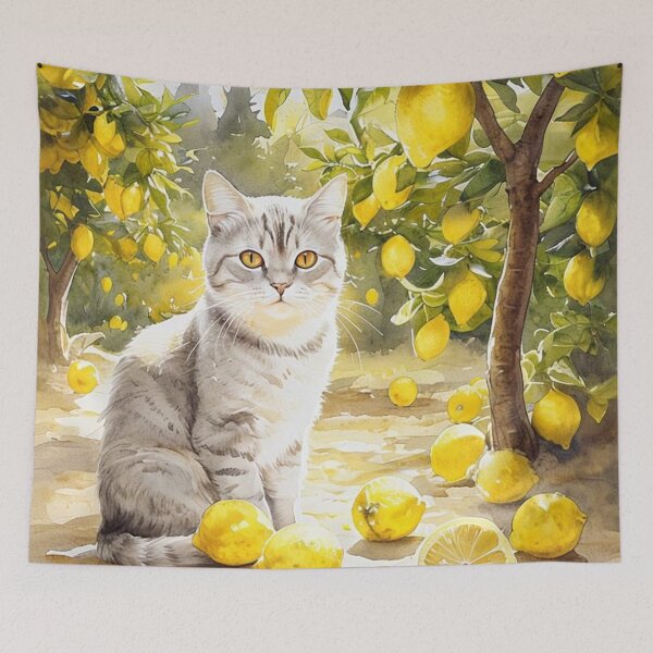 Item preview, Cat in the Citrus Orchard designed and sold by M-Y-A-R-T-.