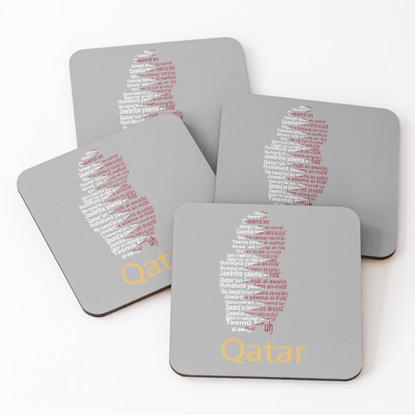 Item preview, Qatar Artistic Design Featuring Anthem, Map, and Flag designed and sold by JR78.