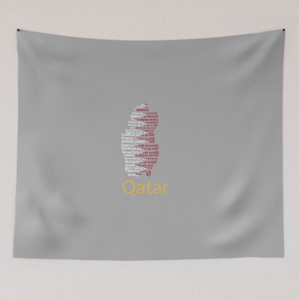 Item preview, Qatar Artistic Design Featuring Anthem, Map, and Flag designed and sold by JR78.