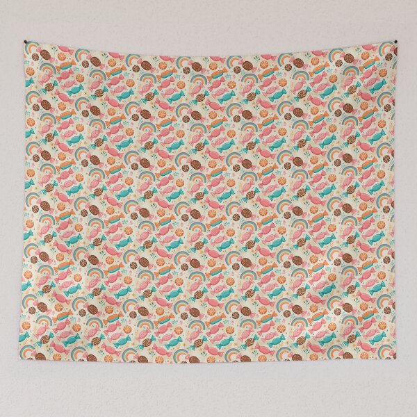 Item preview, Sweet cute cozy candy pattern in boho style designed and sold by Lusie.