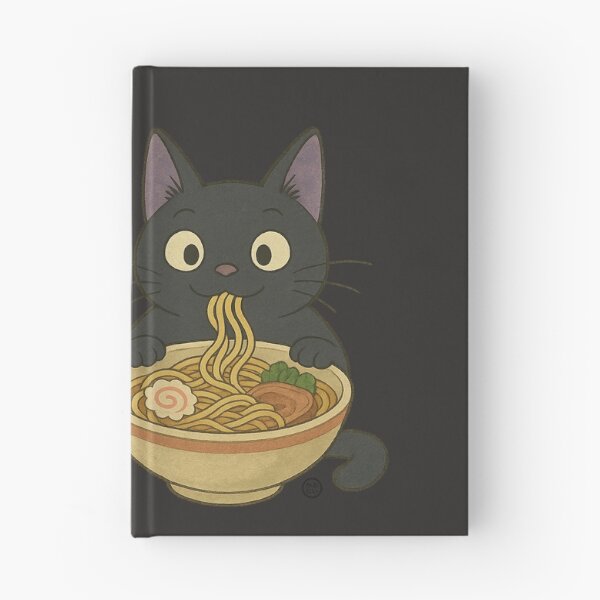 Item preview, Black Cat Eating Ramen - Noodle Cat Japanese Kawaii Ramen Neko designed and sold by Kabuji Store.