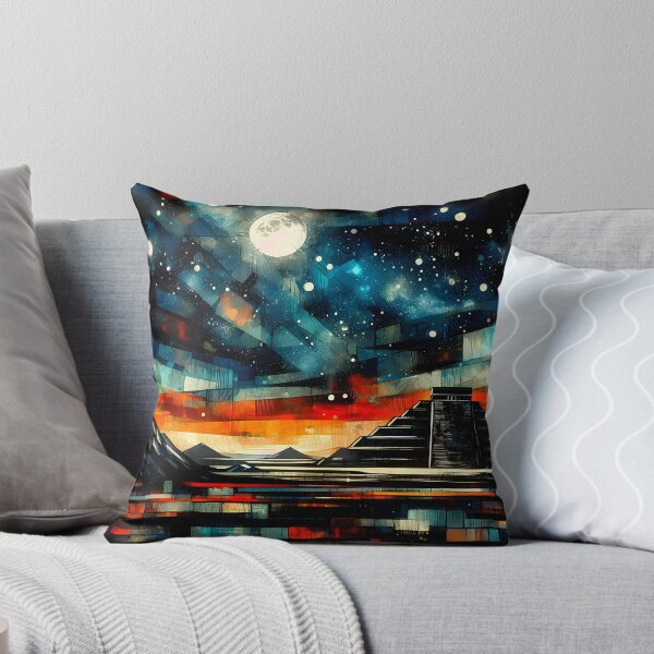 Item preview, Aztec Nights | Moonlit Teotihuacan Under a Starry Sky designed and sold by Stoneflower-Art.