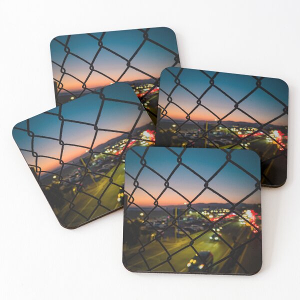 Item preview, Blurry Traffic through Chain Link Fence designed and sold by KarenVarr.