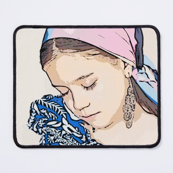 Item preview, Portrait of a girl with a pink scarf designed and sold by RenataPhoto.