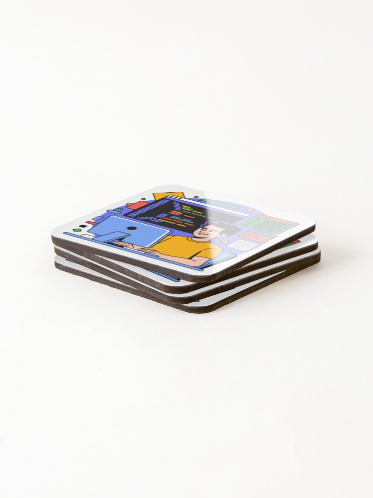 Thumbnail 4 of 5, Coasters (Set of 4), Code in Color designed and sold by WebBest.