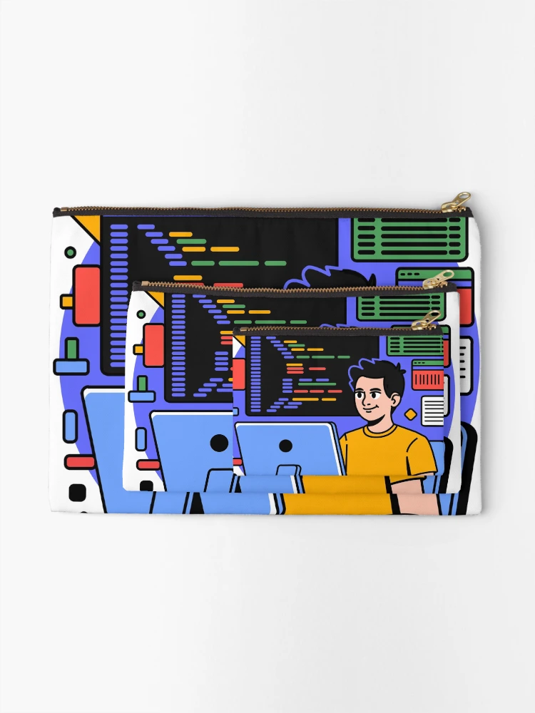 Thumbnail 2 of 4, Zipper Pouch, Code in Color designed and sold by Code Monkeys.