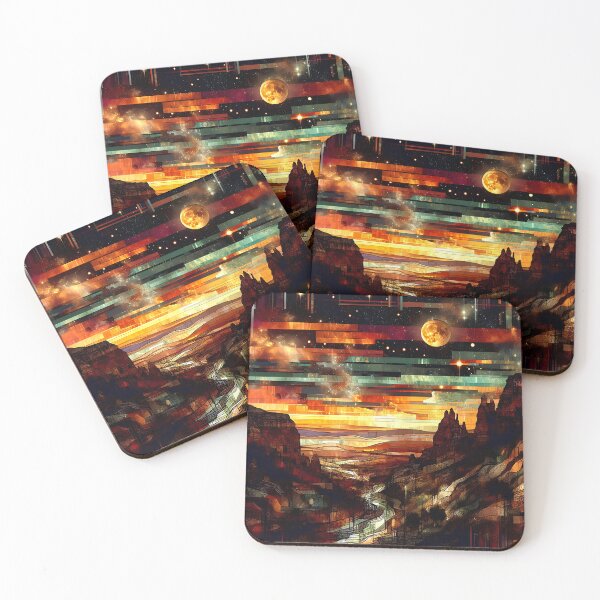 Item preview, The Silent Valley | Ethereal Geometric Landscape Art  designed and sold by Stoneflower-Art.