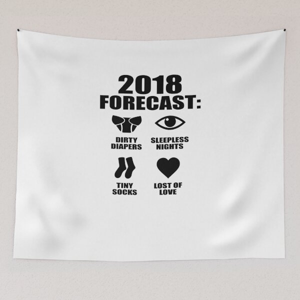 Item preview, 2018 FORECAST: Dirty diapers, sleepless nights, tiny baby socks and lots of love.  designed and sold by TeeTimeGuys.