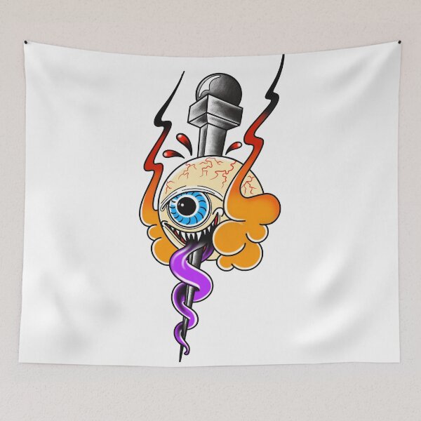 Item preview, Smiling crazy eye ball designed and sold by Tattoo Illustrations.