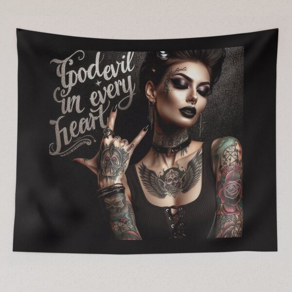 Item preview, Gothic Woman Tattooed Skull designed and sold by Voodoo Store Paranormal Collections.