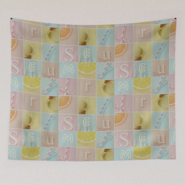 Item preview, Colorful Summer-Themed Collage Featuring Citrus Fruits, Straws designed and sold by CreativeWorld96.