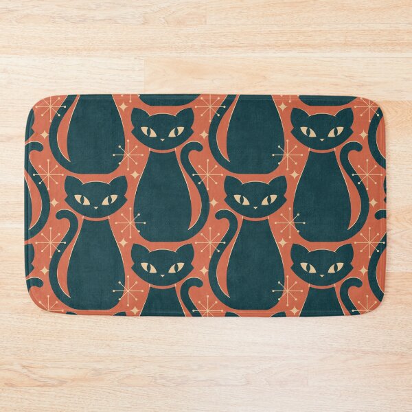 Item preview, Mid Century Cat - on Autumn orange designed and sold by Perrin Le Feuvre.
