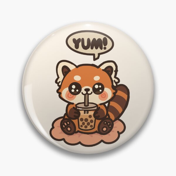 Item preview, Kawaii Red Panda with Bubble Tea  designed and sold by Luca-Art-Shop.