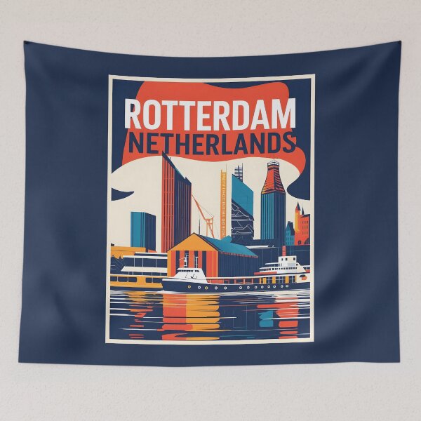 Item preview, A Vintage Illustration of Rotterdam - Netherlands  designed and sold by GoodOldVintage.