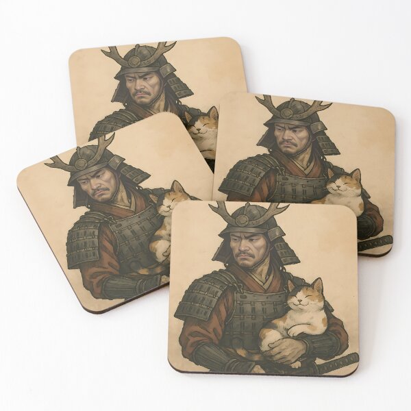 Item preview, samurai holding a cat designed and sold by TheMillusion.